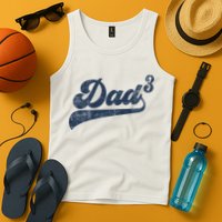 Dad3 Dad Cubed Gifts Father Of Three Daddy 3 Third Time Dad Tank Top