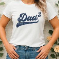 Dad3 Dad Cubed Gifts Father Of Three Daddy 3 Third Time Dad Womens T-Shirt