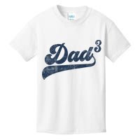 Dad3 Dad Cubed Gifts Father Of Three Daddy 3 Third Time Dad Kids T-Shirt