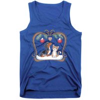 Dachshund Dog Cat Christmas Ball Snowflakes Xmas Holiday Gift Tank Top