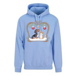 Dachshund Dog Cat Christmas Ball Snowflakes Xmas Holiday Gift Unisex Surf Hoodie