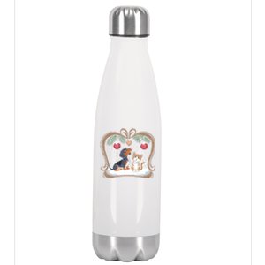 Dachshund Dog Cat Christmas Ball Snowflakes Xmas Holiday Gift Stainless Steel Insulated Water Bottle