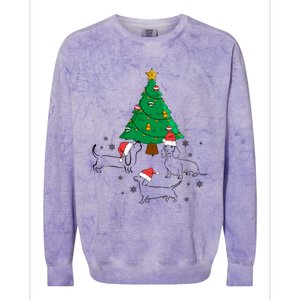 Dachshund Dog Christmas Tree Family Xmas Ugly Dog Owner Meaningful Gift Colorblast Crewneck Sweatshirt