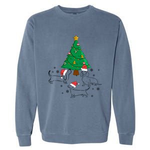 Dachshund Dog Christmas Tree Family Xmas Ugly Dog Owner Meaningful Gift Garment-Dyed Sweatshirt