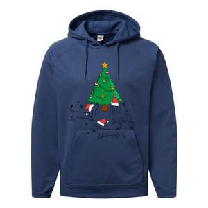 Dachshund Dog Christmas Tree Family Xmas Ugly Dog Owner Meaningful Gift Performance Fleece Hoodie