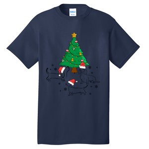 Dachshund Dog Christmas Tree Family Xmas Ugly Dog Owner Meaningful Gift Tall T-Shirt