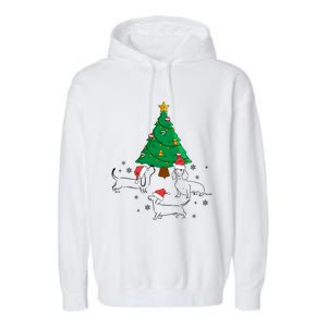 Dachshund Dog Christmas Tree Family Xmas Ugly Dog Owner Meaningful Gift Garment-Dyed Fleece Hoodie