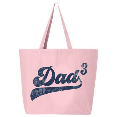 Dad3 Dad Cubed Gifts Father Of Three Daddy 3 Third Time Dad 25L Jumbo Tote