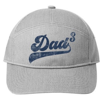 Dad3 Dad Cubed Gifts Father Of Three Daddy 3 Third Time Dad 7-Panel Snapback Hat