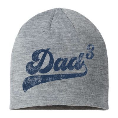 Dad3 Dad Cubed Gifts Father Of Three Daddy 3 Third Time Dad Sustainable Beanie
