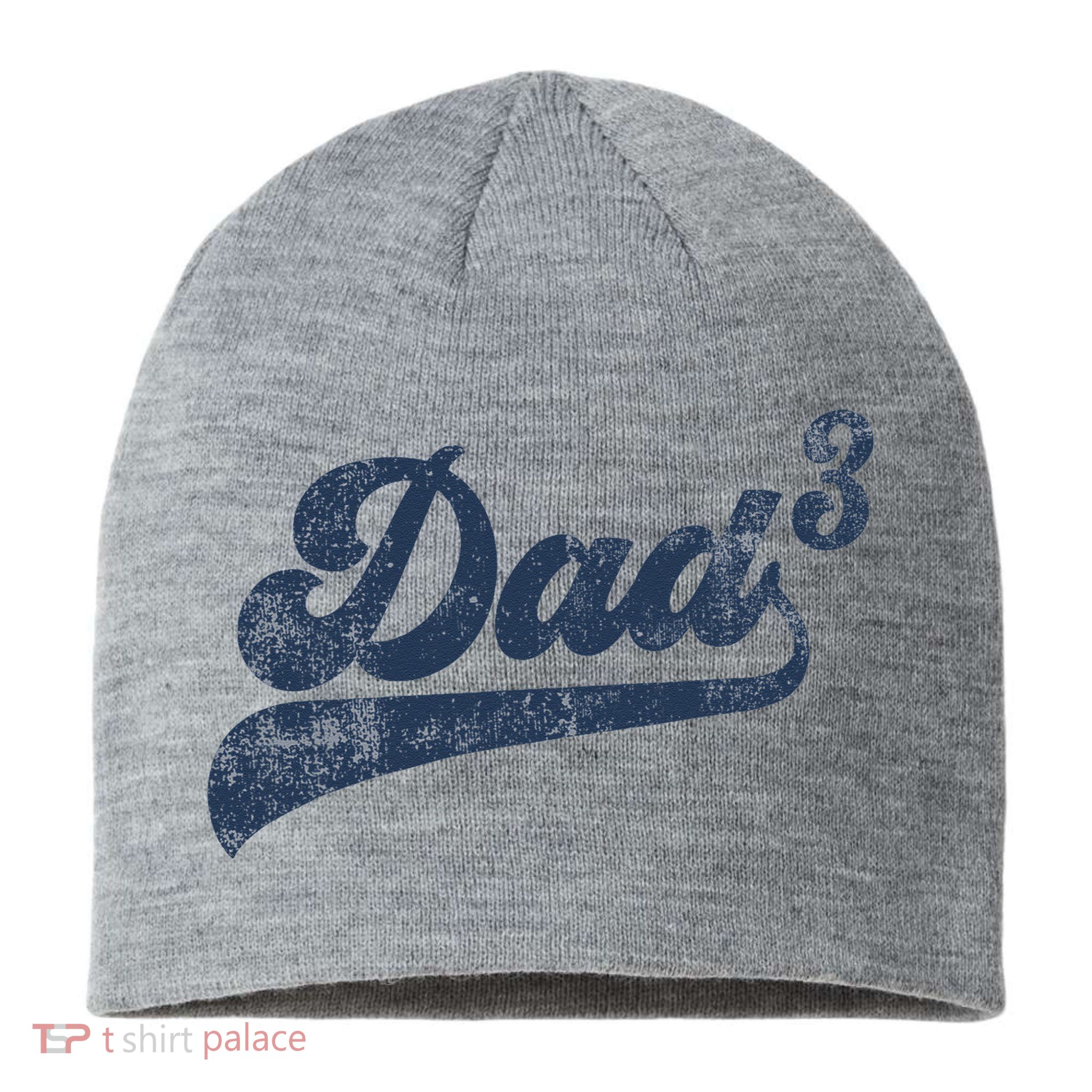 Dad3 Dad Cubed Gifts Father Of Three Daddy 3 Third Time Dad Sustainable Beanie