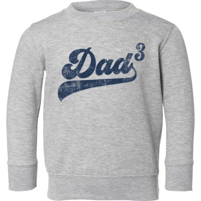 Dad3 Dad Cubed Gifts Father Of Three Daddy 3 Third Time Dad Toddler Sweatshirt