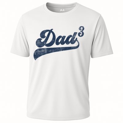 Dad3 Dad Cubed Gifts Father Of Three Daddy 3 Third Time Dad Performance Shirt