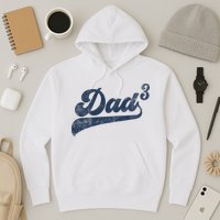 Dad3 Dad Cubed Gifts Father Of Three Daddy 3 Third Time Dad Hoodie