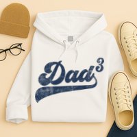 Dad3 Dad Cubed Gifts Father Of Three Daddy 3 Third Time Dad Hoodie
