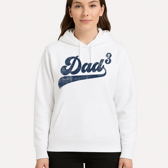 Dad3 Dad Cubed Gifts Father Of Three Daddy 3 Third Time Dad Hoodie
