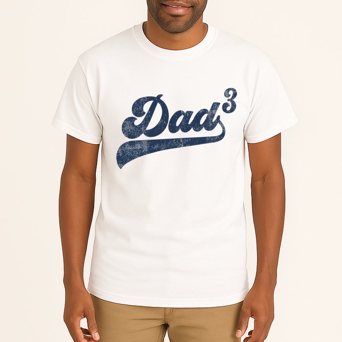 Dad3 Dad Cubed Gifts Father Of Three Daddy 3 Third Time Dad Tall T-Shirt