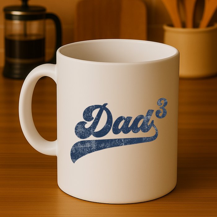 Dad3 Dad Cubed Gifts Father Of Three Daddy 3 Third Time Dad Mug