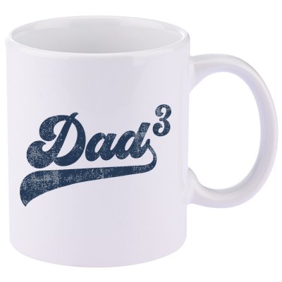 Dad3 Dad Cubed Gifts Father Of Three Daddy 3 Third Time Dad 11oz C Handle Ceramic Mug