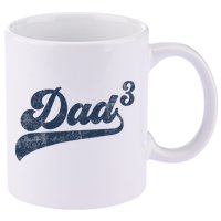 Dad3 Dad Cubed Gifts Father Of Three Daddy 3 Third Time Dad 11oz C Handle Ceramic Mug