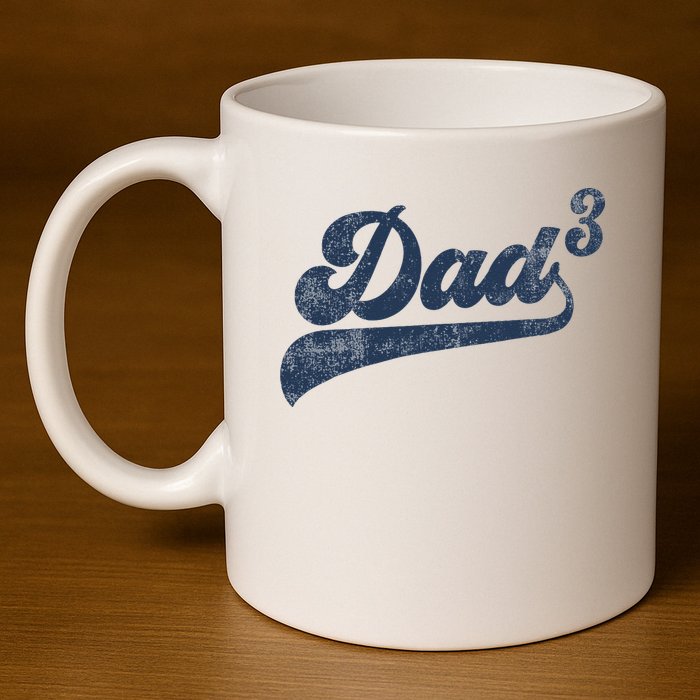 Dad3 Dad Cubed Gifts Father Of Three Daddy 3 Third Time Dad 11oz C Handle Ceramic Mug