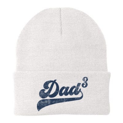 Dad3 Dad Cubed Gifts Father Of Three Daddy 3 Third Time Dad Beanie