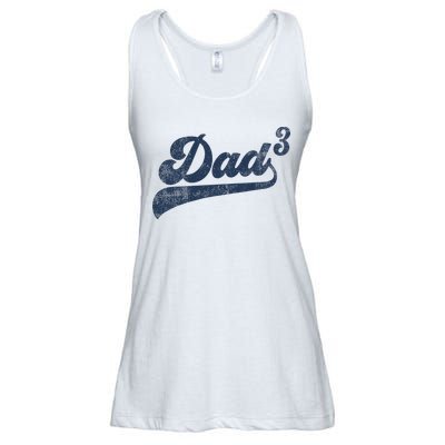 Dad3 Dad Cubed Gifts Father Of Three Daddy 3 Third Time Dad Ladies Essential Flowy Tank