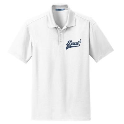 Dad3 Dad Cubed Gifts Father Of Three Daddy 3 Third Time Dad Dry Zone Grid Polo
