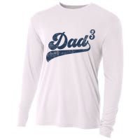Dad3 Dad Cubed Gifts Father Of Three Daddy 3 Third Time Dad Cooling Performance Long Sleeve Crew