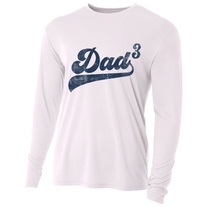 Dad3 Dad Cubed Gifts Father Of Three Daddy 3 Third Time Dad Cooling Performance Long Sleeve Crew