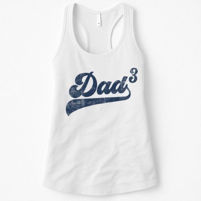 Dad3 Dad Cubed Gifts Father Of Three Daddy 3 Third Time Dad Womens Tank Top