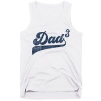 Dad3 Dad Cubed Gifts Father Of Three Daddy 3 Third Time Dad Tank Top