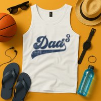 Dad3 Dad Cubed Gifts Father Of Three Daddy 3 Third Time Dad Tank Top