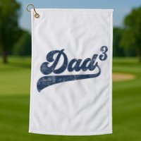 Dad3 Dad Cubed Gifts Father Of Three Daddy 3 Third Time Dad Golf Towel