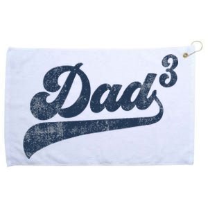 Dad3 Dad Cubed Gifts Father Of Three Daddy 3 Third Time Dad Grommeted Golf Towel