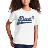 Dad3 Dad Cubed Gifts Father Of Three Daddy 3 Third Time Dad Kids T-Shirt