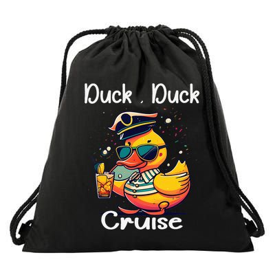 Duck Duck Cruise Funny Family Cruising Matching Squad Drawstring Bag