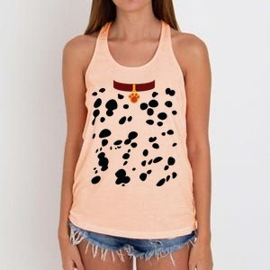 Dog Dalmatian Costume Dalmations Spots Puppy Print Halloween Women's Knotted Racerback Tank