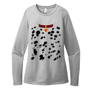 Dog Dalmatian Costume Dalmations Spots Puppy Print Halloween Womens CVC Long Sleeve Shirt