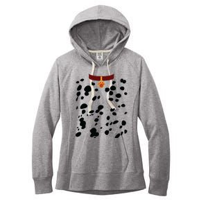 Dog Dalmatian Costume Dalmations Spots Puppy Print Halloween Women's Fleece Hoodie