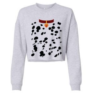 Dog Dalmatian Costume Dalmations Spots Puppy Print Halloween Cropped Pullover Crew