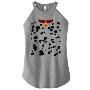 Dog Dalmatian Costume Dalmations Spots Puppy Print Halloween Women's Perfect Tri Rocker Tank