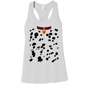 Dog Dalmatian Costume Dalmations Spots Puppy Print Halloween Women's Racerback Tank