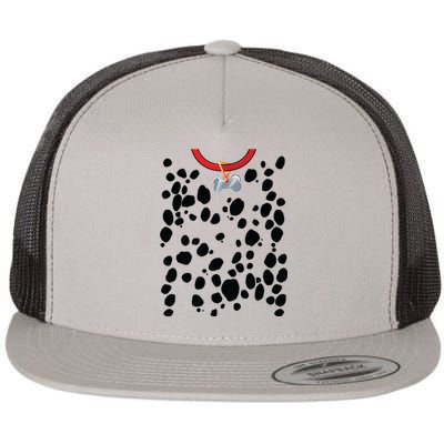 Dog Dalmatian Costume Dalmations Spots Puppy Print Halloween Flat Bill Trucker Hat