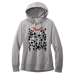 Dog Dalmatian Costume Dalmations Spots Puppy Print Halloween Women's Fleece Hoodie