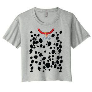 Dog Dalmatian Costume Dalmations Spots Puppy Print Halloween Women's Crop Top Tee