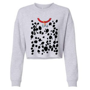 Dog Dalmatian Costume Dalmations Spots Puppy Print Halloween Cropped Pullover Crew