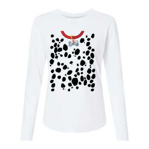 Dog Dalmatian Costume Dalmations Spots Puppy Print Halloween Womens Cotton Relaxed Long Sleeve T-Shirt