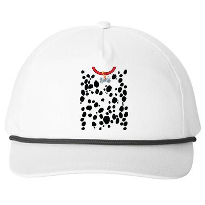 Dog Dalmatian Costume Dalmations Spots Puppy Print Halloween Snapback Five-Panel Rope Hat