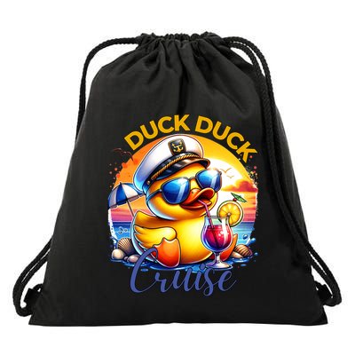 Duck Duck Cruise Funny Family Cruising Matching Group Meaningful Gift Drawstring Bag